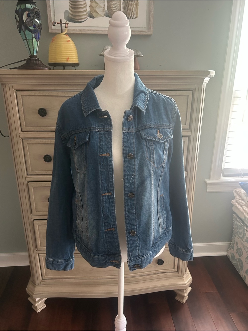 Como Vintage Blue Denim Jacket with Chest Pockets